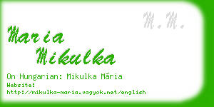 maria mikulka business card