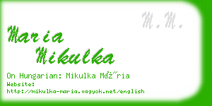 maria mikulka business card